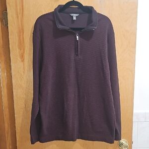 Van Heusen Men's Quarter-Zip Pullover in Plum